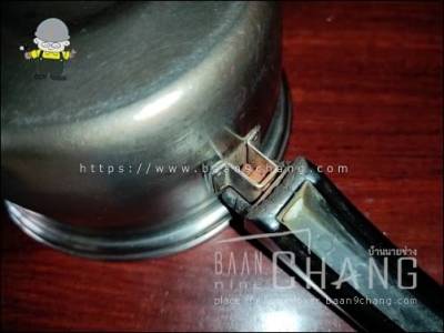 ซ่อม ด้ามจับหม้อหลวม โยกคลอน ด้ามจับหม้อ ด้ามยาวๆ หลวม โยกคลอน เพราะน็อตสกรู ที่ยึดผิดวิธี