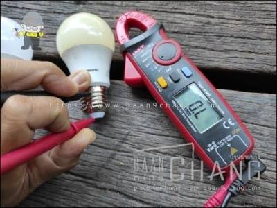 ผลของการวัด คือ ไม่ครบวงจร อ่านค่าไม่ได้ นั่นหมายความว่า หลอดไฟ LED หลอดนี้เสียหายถาวรแล้ว