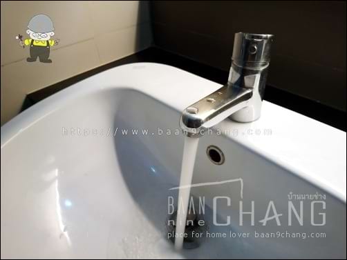 เปลี่ยนก๊อกน้ำ อ่างล้างหน้า ตัวเดียว ค่าจ้าง 800 บาท